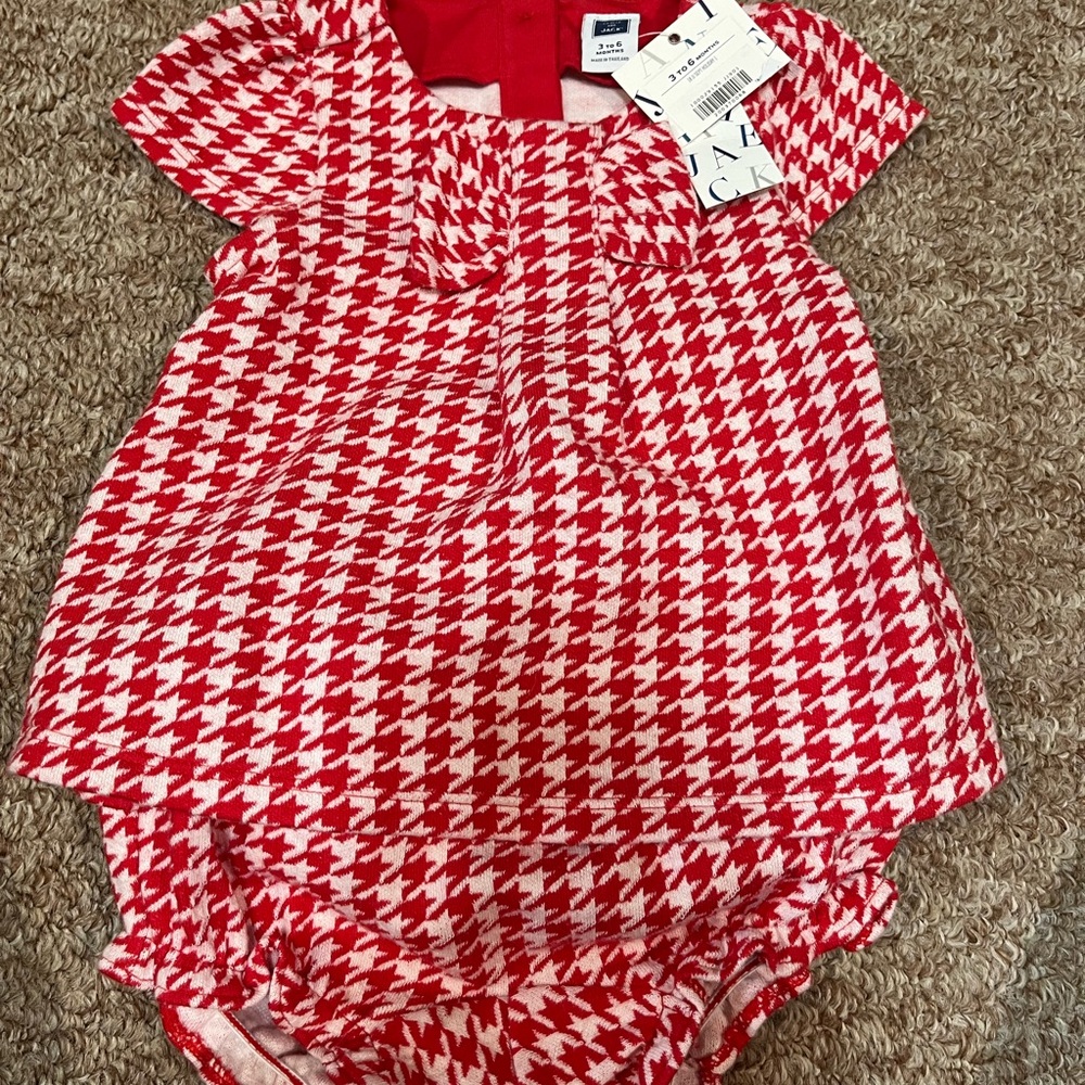 Janie and Jack 2 piece 3-6 months. Red and white. New with tags